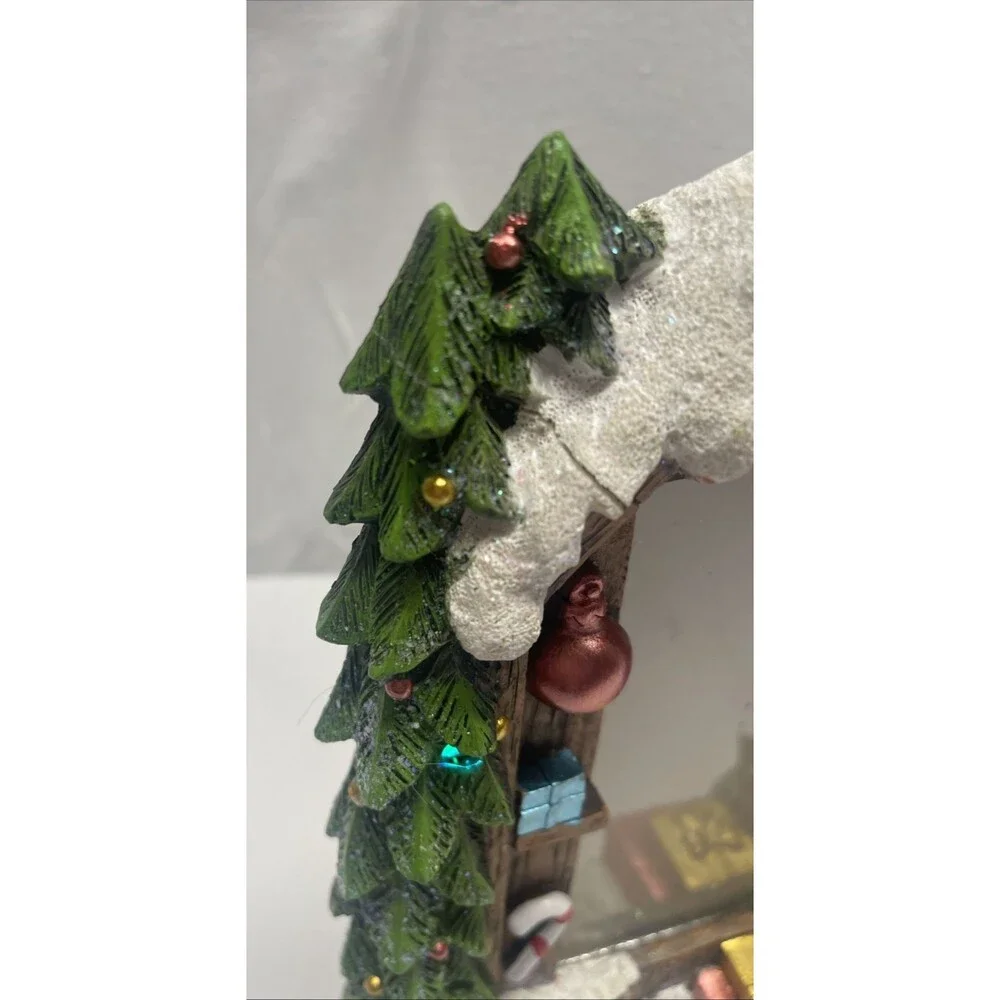 Christmas Themed Photo Frame Lights Blink Santa and Tree Holds 5'' x 7'' Photo